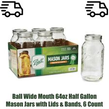 Ball Wide Mouth 64oz Half Gallon Mason Jars with Lids & Bands, 6 Count picture