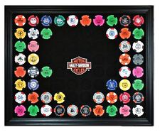 Harley-Davidson® Bar & Shield 76 Poker Chip Collectors Frame Wall Mount 6976D picture