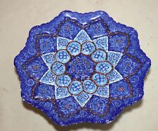 vintage high quality ornate hand painted enameled Tin Middle Eastern dish picture