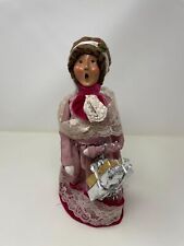 Byers Choice Victorian Shopper Figurine Caroler 2001 Pink Lace Presents Signed picture