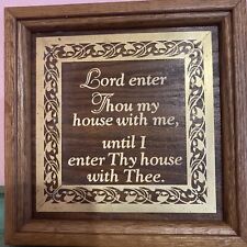 Vintage 8 X 8 Framed Inspirational Message Embossed With Brass Filigree picture