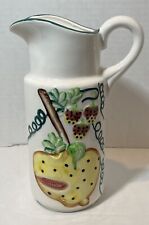 Vintage Ceramic Pitcher Hand Painted Strawberry Design 8.5” picture