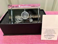 DISNEY COLLECTIBLE LASER ETCHED LARGE CRYSTAL BLOCK CINDERELLA COACH LE MINT  picture