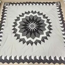 Giant Dahlia Handmade Machine Pieced Cotton Queen Patchwork quilt top/topper picture