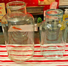 Two (2) Vintage Large Clear Glass Jar/ Bottle laboratory weight/pharmacy 4 & 6 L picture