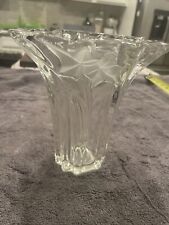 Mikasa Lead Crystal Parisian Ivy Pattern 6.25” Frosted Leaves Clear Vase picture