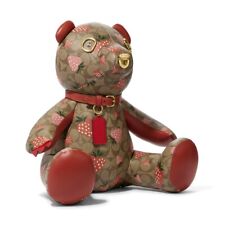 Coach Collectible Teddy Bear Logo Signature Canvas Wild Strawberry Print 16” NEW picture