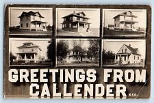 Callender Iowa IA Postcard Greetings Houses Large Letters Multiview c1910's picture