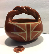 Vintage navajo Ceramic Pottery basket jar AZ native american arizona vase 4