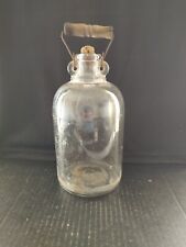 Vtg Moonshine Bolton Jug W/ Wooden Wire Handle And Cork picture