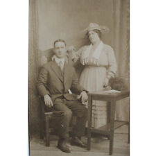 Vintage 1920 Photo of Couple Postcard Period Costume Pristine Condition Unsigned picture