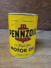Vintage Pennzoil Tough-Film Motor Oil 1 Quart Cardboard Can SAE 10 W Unopened picture