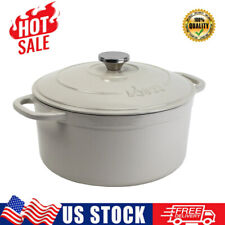 Cast Iron 5.5 Quart Enameled Dutch Oven Cookware Fry  Simmer Bake Roast Oyster picture