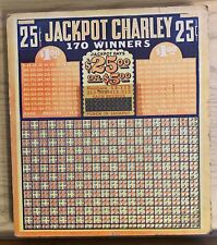 Jackpot Charley - Unpunched Trade Stimulator Board - w/ Rare Warning Label picture