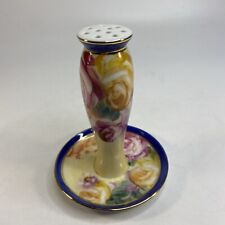 Vintage Limoges China Porcelain Floral Roses Gold Trim Hat Pin Holder Stand picture