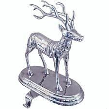 Vtg Frontgate Heavy Sterling Silver Plate 3D Reindeer Christmas Stocking Hanger picture