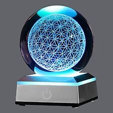 XINTOU 3D Flower of Life Crystal Ball with LED Colorful Lighting Touch Base L... picture