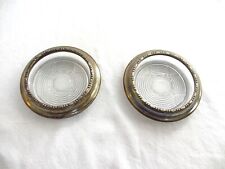 Two Vintage Amston Sterling Silver and Glass Coasters – 1940s picture