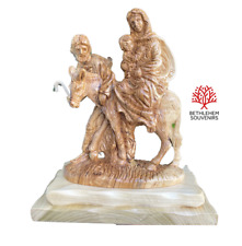 The Holy Family Flight To Egypt Olive Wood Hand Carved Big Figure Bethlehem Arts picture