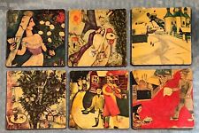 6 Marc Chagall Coasters 4” Square Vintage picture