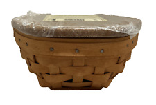 Longaberger Sage Hexagon Basket With Lid & Liner 6 inch 2001 Handwoven NEW picture