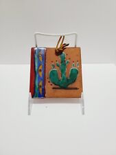 Made In Mexico Handpainted Terracotta Clay Tile Cactus Theme Artist Signed  picture