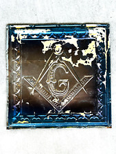 RARE Original Masonic Mason Embossed Tin Ceiling Tile WOW lodge hall 24x24 picture