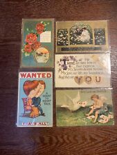 VINTAGE POSTCARD LOT OF FIVE DIFFERENT POSTCARDS EARLY 1900's Stamped picture