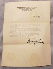 WW2 Letter from Major Gen. Barney M. Giles, Headquarters 4th Air Force, 1943 picture