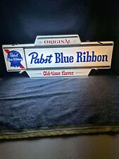 VINTAGE PABST BLUE RIBBON BEER LIGHT UP SIGN “ ORIGINAL OLD TIME FLAVOR” picture