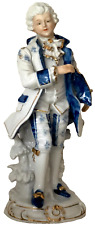 Blue & White Porcelain Gentleman 18th Century Gold Trimmed picture