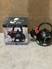 Vintage Via Ancona 1995 Metal Kitty Cat Teapot Cat Whistling Tea - New In Box picture