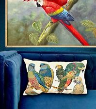 Decorative Throw Pillow Cover Bird Tropical Parrot Embroidered Design picture