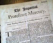 Very Rare 17th Century PROTESTANT 341 Years Old 1682 London England Newspaper picture