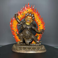 13'' China Tibet Wrathful Guru Rinpoche Guru Drapo Buddha Bronze Statue picture