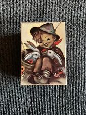 Swiss Music Box Boy With Bunnies Plays Edelweiss  picture