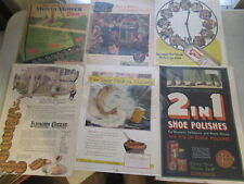 Lot of 6 Vintage Advertisements ~ Monta Mower, Cheese, 3 in 1, Mozola picture