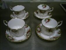 4 Royal Albert Celebration Roses Bone China Teacups and Saucers Made in England picture