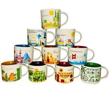 Lot of 10 Starbucks You Are Here Collection Series Mugs 14 oz Disneyland LA CA picture