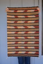 Vtg Navajo Rug Tightly Woven Zig Zag Banded Design - Warm Earth Colors - 36 x 22 picture