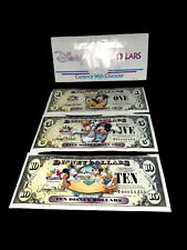 2009 Disney Dollars AU Unc Disney Parks Set ($1, $5, $10) w/Original Envelope picture