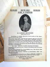 Antique 1920's Criminal Crime File Wichita Kansas KS J.J. Shannon wanted mugshot picture