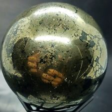 Natural Pyrite sphere large polished pyrite crystal sphere shiny gold pyrite Bal picture