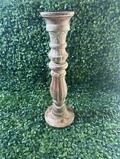 Vintage Candle Stick Holder Fluted Decor Antiqued Made In India 18 in Tall picture