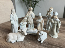 Set of 9, Ceramic Nativity Figurines Holy Family. picture