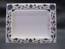 9x7 Inches Marble Photo Frame Lapis Lazuli Stone Inlay Work Table Master Piece picture