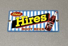 VINTAGE HIRES ROOT BEER SODA MOTOR OIL PORCELAIN SIGN CAR GAS AUTO picture