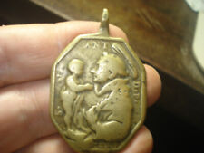 AWESOME BIG SPANISH OLD MEDAL - SPAIN . 17 CENTURY - SAINT ANTONY PADOVA ITALY picture