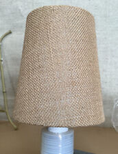 Handmade Burlap Mid Century Small Clip On Lamp Shade Drum Cone MCM 5.5x6.25x4 picture