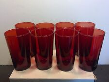 Set of 8 Vintage Anchor Hocking Ruby Red Glass 4 3/4